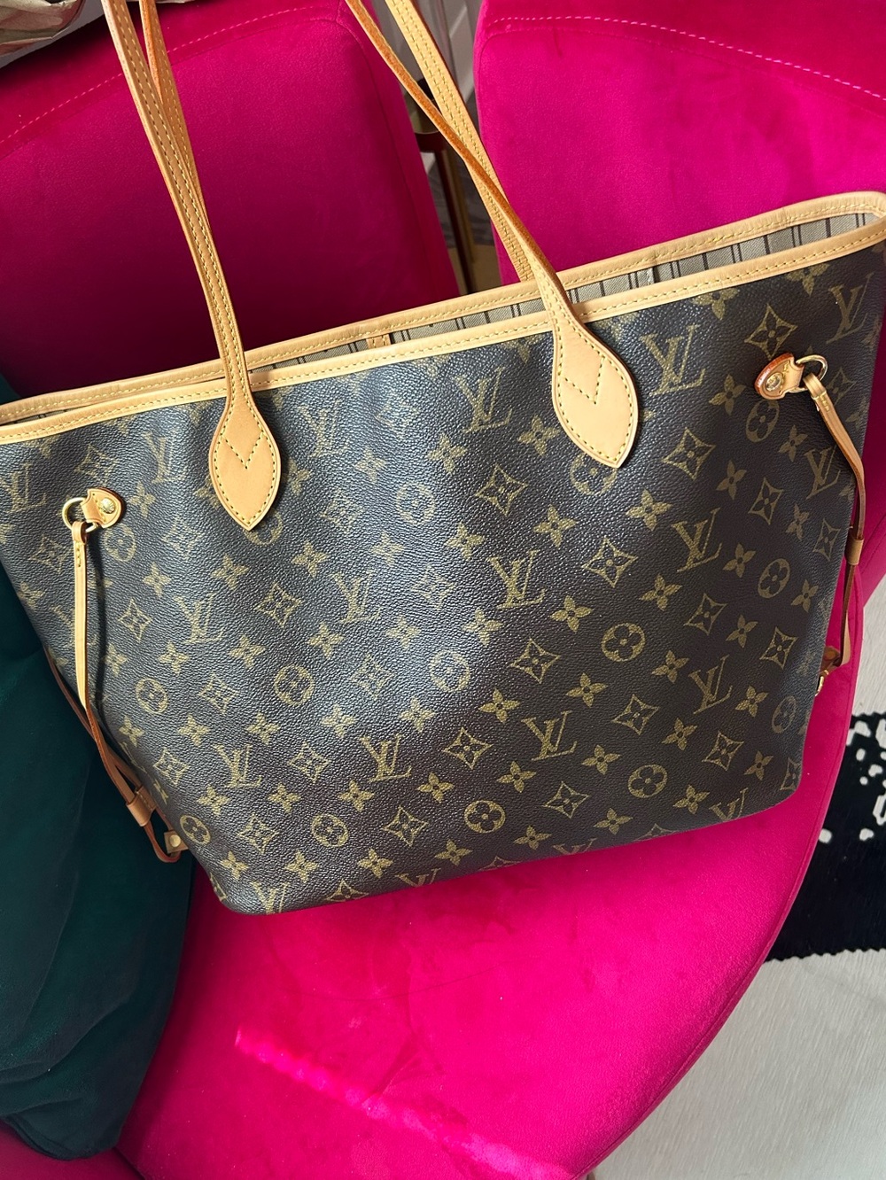 Louis Vuitton Monogram Canvas Neverfull PM Tote in Brown and Tan